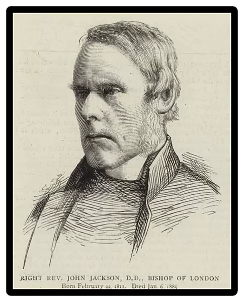 Right Reverend John Jackson, DD, Bishop of London (engraving)
