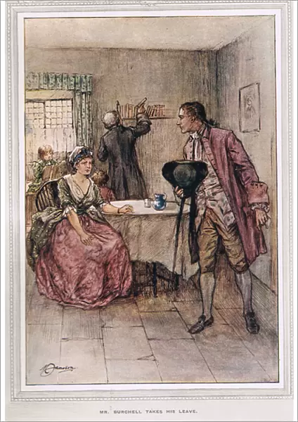 Mr Burchell takes his leave, illustration from The Vicar of Wakefield