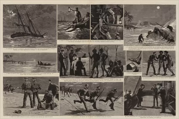 Surveying on the New Guinea Coast, a Nocturne (engraving)