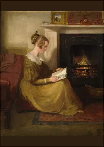 A Fireside Read, c. 1825 (oil on panel)