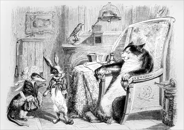 The Cat, the Weasel and the Little Rabbit, illustration for Fables