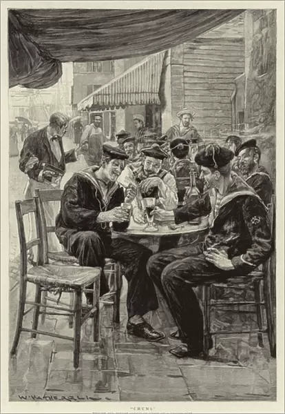 'Chums', English and French Sailors on leave at a French Port (engraving)