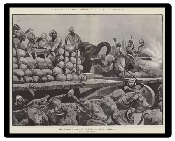 Battles of the British Army, Plassey (litho)