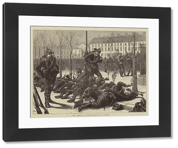 The Germans in Paris, waiting for a Passage (engraving)