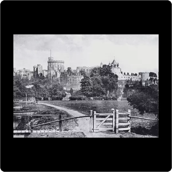 Windsor Castle from the Meadows (b  /  w photo)