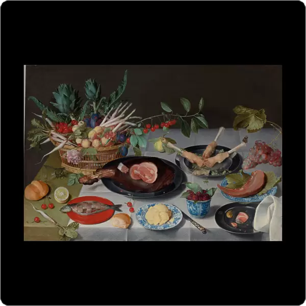 Still Life with Meat, Fish, Vegetables and Fruit, c. 1615-20 (oil on panel)