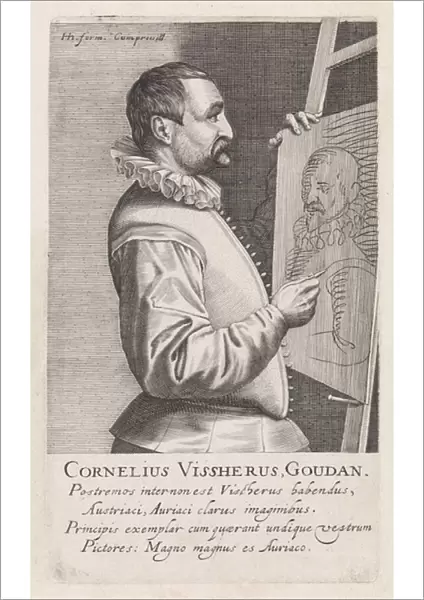Portrait of Cornelis Visscher, 1610 (etching)