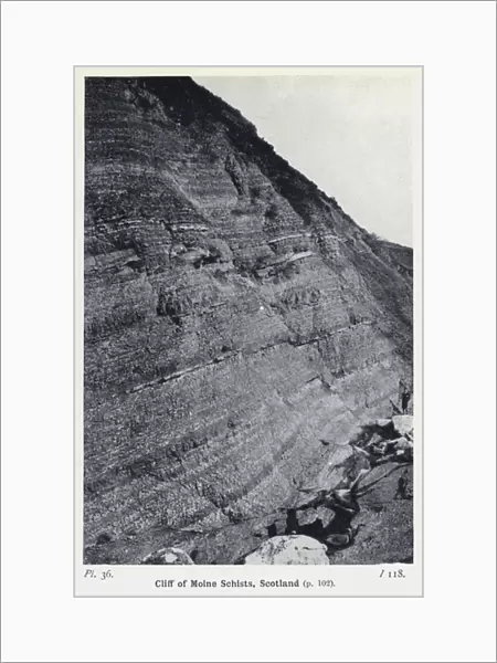 Cliff of Moine Schists, Scotland (b  /  w photo)