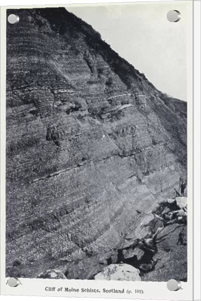 Cliff of Moine Schists, Scotland (b  /  w photo)