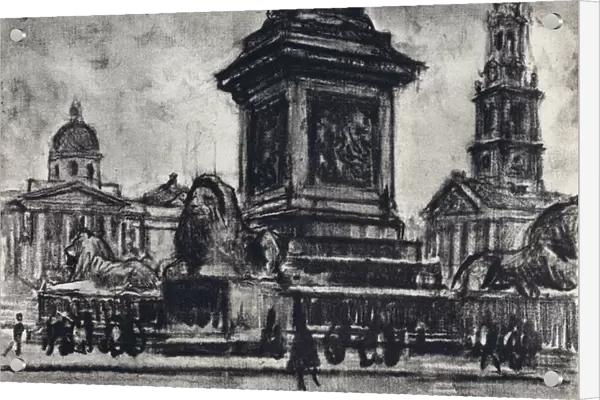 Lions, Trafalgar Square (litho)