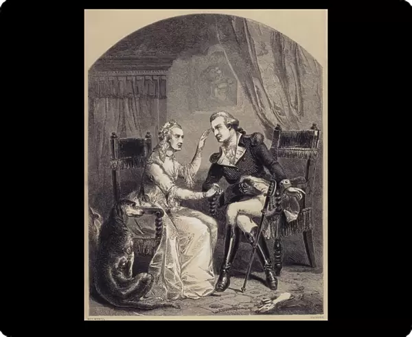 Interview between George Washington and his mother after the Revolution (engraving)