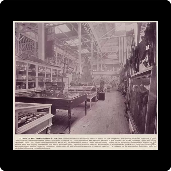Chicago Worlds Fair, 1893: Interior of the Anthropological Building (b  /  w photo)