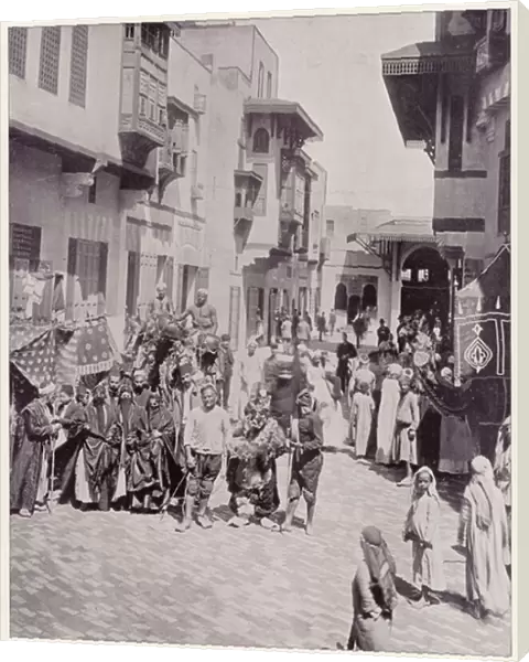 Chicago Worlds Fair, 1893: A Carnival in the Street of Cairo (b  /  w photo)