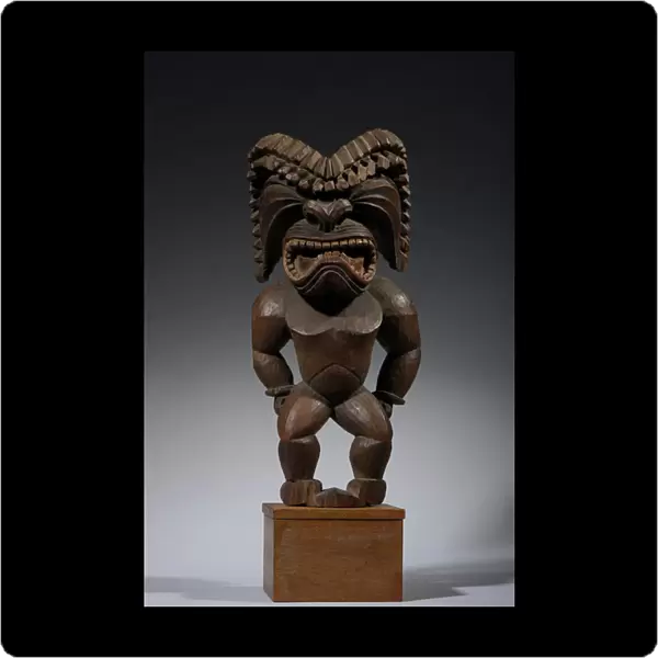 Hawaiian figure, kona style, representing the god of war, ku ka ili moku, c