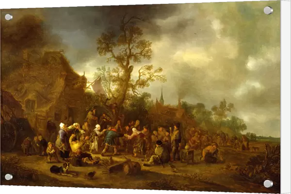 Peasants Merrymaking outside an Inn, 1642 (oil on canvas)