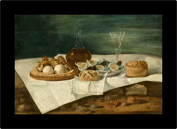 Still Life with Pasteries, Wine, and Eggs, c. 1770-1790 (oil on panel)