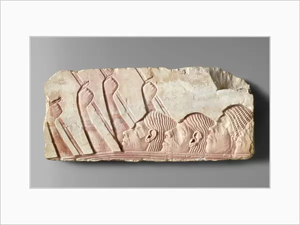 Foreigners in a Procession, c. 1345 BC (painted limestone)