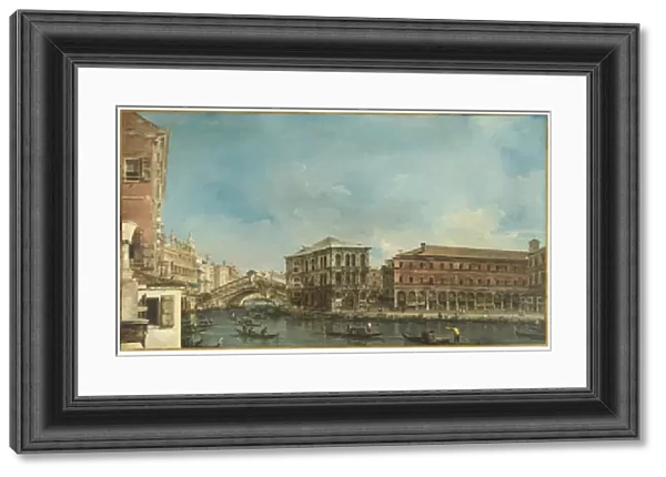 Venice: the Rialto Bridge with the Palazzo dei Camerlenghi (oil on canvas)