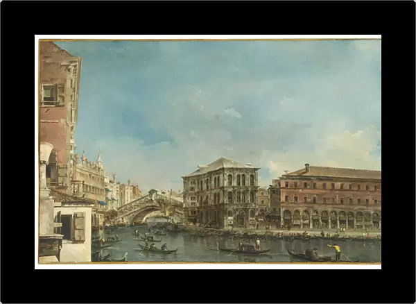 Venice: the Rialto Bridge with the Palazzo dei Camerlenghi (oil on canvas)