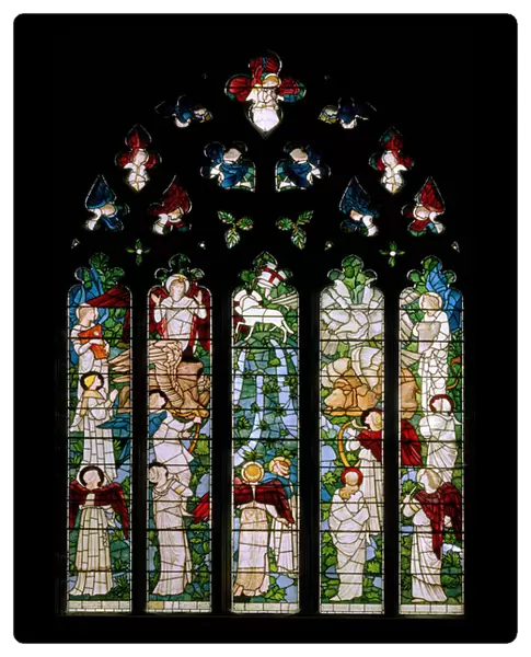 Rivers Of Paradise, 1875 (stained glass)