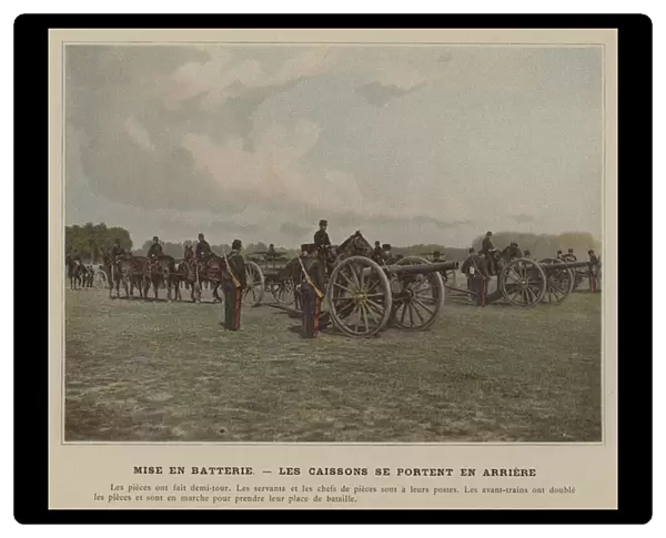 Mise en Batterie, Les Caissons se Portent en Arriere (coloured photo)