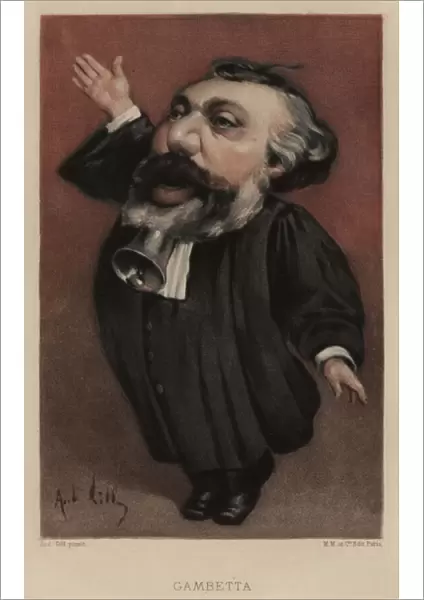 Leon Gambetta, French statesman (colour litho)