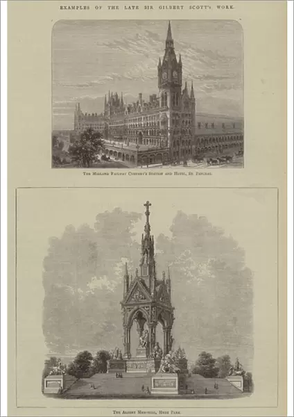 Examples of the Late Sir Gilbert Scotts Work (engraving)