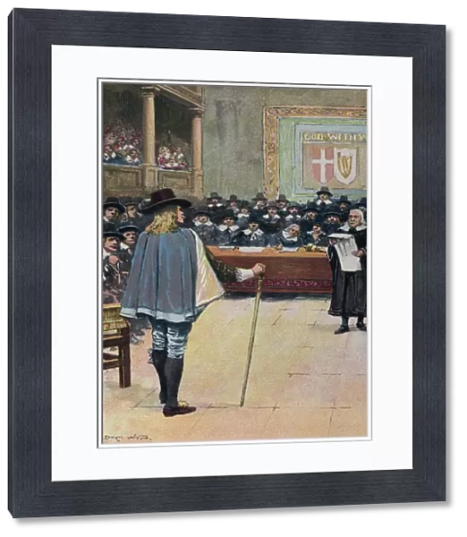 Trial of King Charles I (colour litho)