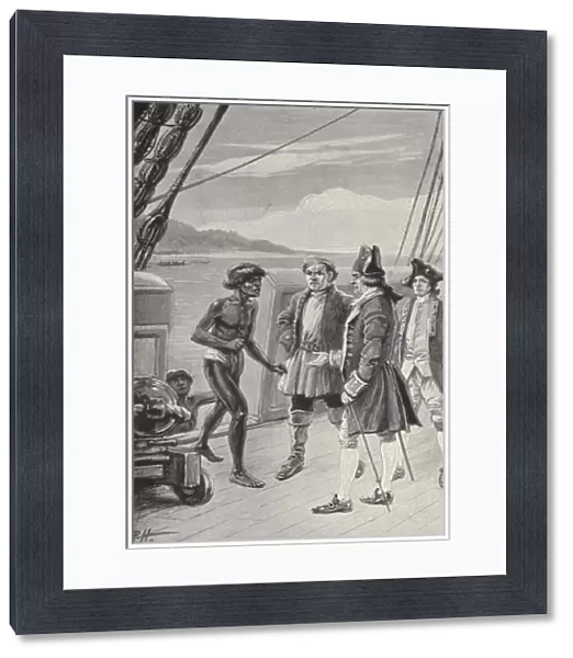 'I never before met with natives of any place so much astonished as these people were upon entering a ship'(litho)