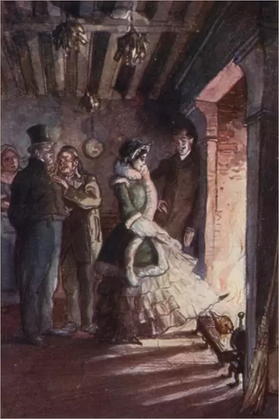 Madame Bovary having gone into the kitchen, went up to the fire-place (colour litho)