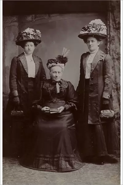Three middle class women in their finery (b  /  w photo)