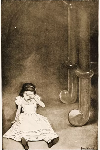 'The poor little thing sat down and cried', illustration for Lewis Carroll