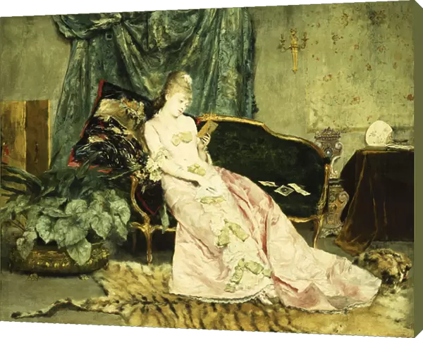 An Elegant Lady (oil on canvas)