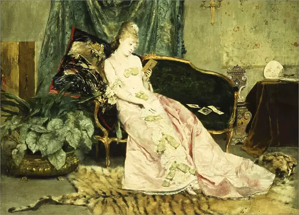 An Elegant Lady (oil on canvas)