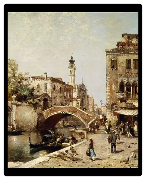 Santa Catarina Canal, Venice, (oil on canvas)