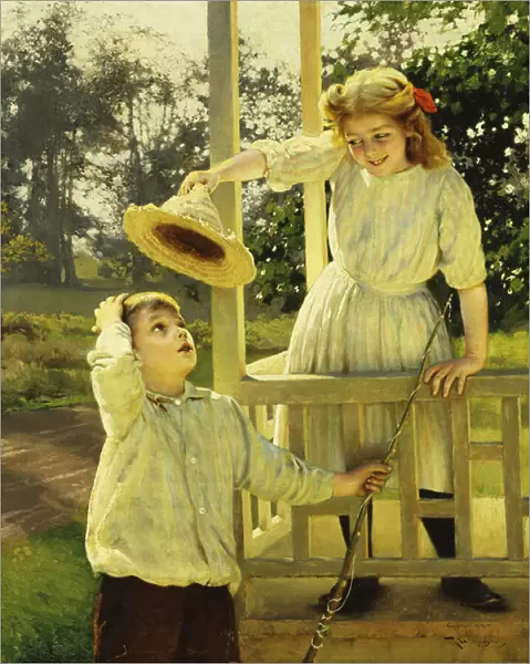 Flirting, 1910 (oil on canvas)