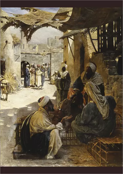Arabs Conversing in a Village Street, 1894 (oil on canvas)