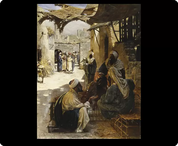 Arabs Conversing in a Village Street, 1894 (oil on canvas)