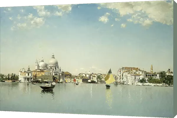 A View of Venice looking toward the Santa Maria Della Salute, (oil on canvas)