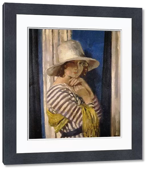 Mrs Hone in a Striped Dress, c. 1912 (oil on canvas)