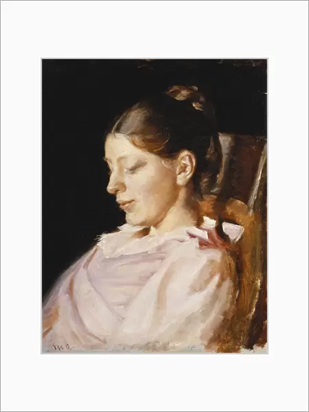 Portrait of Anna Ancher, the Artists Wife, (oil on board)
