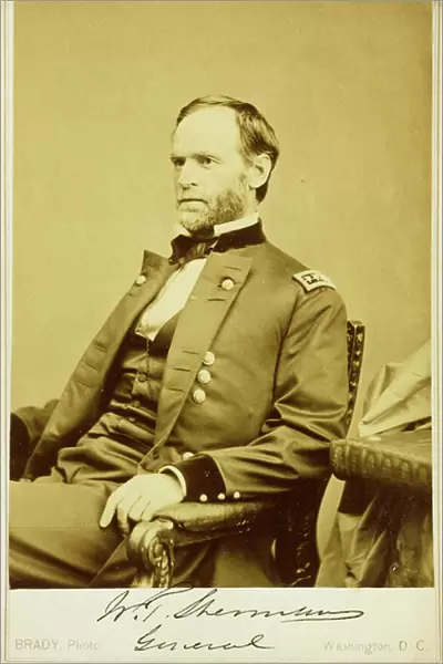 Portrait photograph of William Tecumseh Sherman (1820-1891), signed, W
