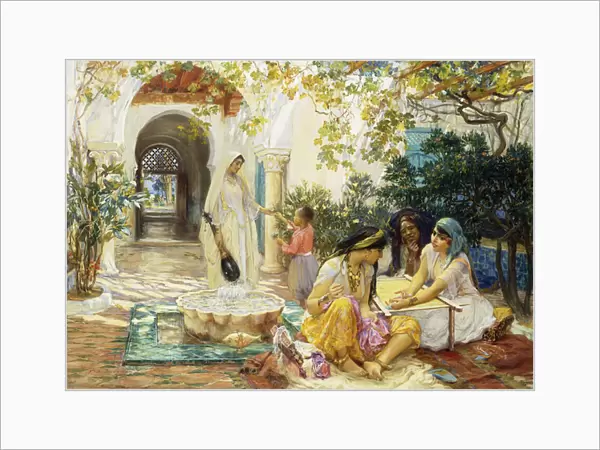 In a Village at El Biar, Algiers, (oil on canvas)