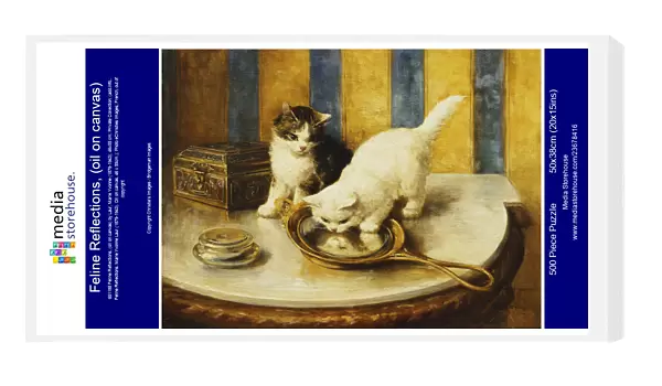 Feline Reflections, (oil on canvas)