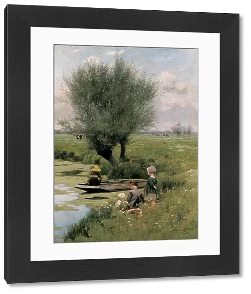 By the Riverside (oil on canvas)