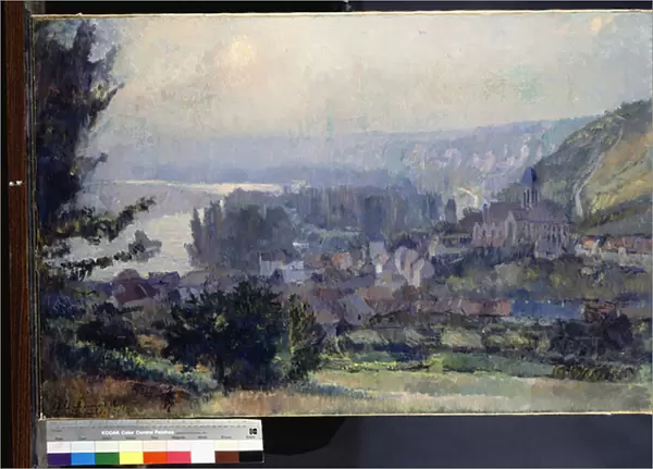 View of Vetheuil, Sunset, 1897 (oil on canvas)