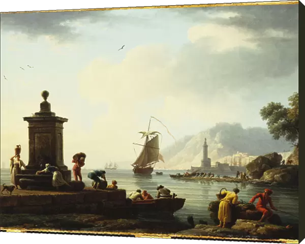 A View of the Harbour at Genoa, 1773 (oil on canvas)