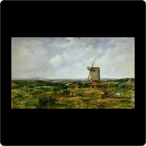 Landscape with Figures by a Windmill (oil on canvas)