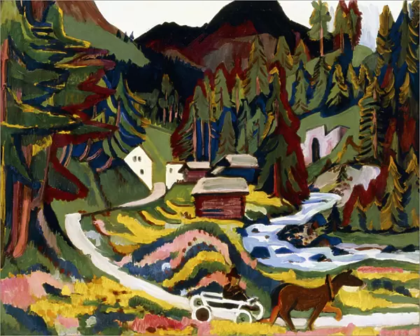 Landscape in Spring, Sertig, 1924-25 (oil on canvas)