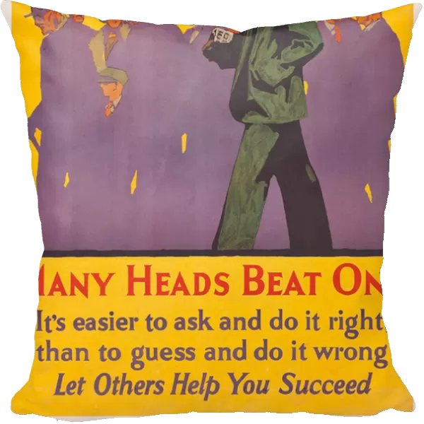 Many Heads Beat One; a 1929 work incentive poster, 1929 (colour lithograph)
